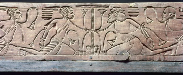 (detalle) del escabel ceremonial de Tutankamón (c.1370-52 a.C.) Nuevo Reino