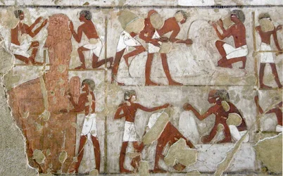 Antigüedad egipcia: pintura decorando la tumba de Rekhmire (TT100), visir de la 18ª dinastía
