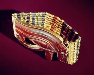 Brazalete de cuentas flexible, de la Tumba de Tutankamón, Nuevo Reino