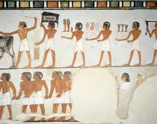 Procesión funeraria, (detalle), capilla de la Tumba de Menna, Sheikh Abd el Qurnah, Luxor, Tebas