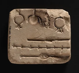 Molde de piedra caliza para fundir joyas de metal, Reino Nuevo