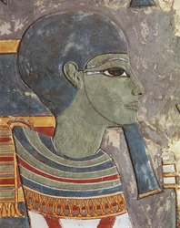 Relieve pintado del dios Ptah