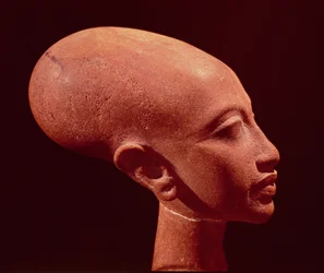 Busto retrato de una hija del rey Akenatón (1353-1337 a. C.), hacia 1375 a. C.