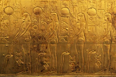 Relieve en el panel exterior derecho de la segunda capilla funeraria, Tesoro de Tutankamón, Egipto, Civilización egipcia, Reino Nuevo, Dinastía XVIII
