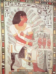 Sennefer sentado con su esposa, Meryt, de la tumba de Sennefer, Imperio Nuevo