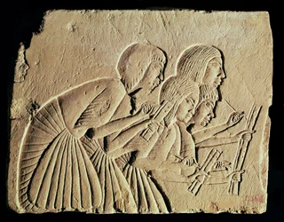 Tabla que representa a cuatro escribas trabajando, Nuevo Reino, c.1400 a.C.
