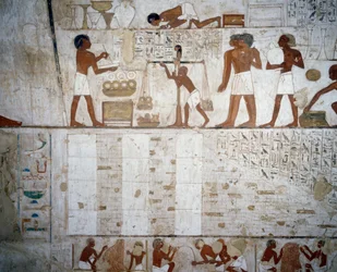 Pesando oro y plata, (detalle), Tumba de Rekhmire, Sheikh Abd el Qurnah, Luxor, Tebas
