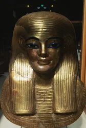 Máscara mortuoria de Yuya, de la Tumba de Yuya Tjuya, Valle de los Reyes, Egipto, civilización egipcia, Reino Nuevo, Dinastía XVIII