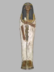 Ataúd de la Dama de la Casa, Weretwahset, reinscrito para Bensuipet, encontrado en Tebas, Nuevo Reino, c.1292-1190 a.C.