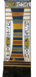 Egipto, Tebas, Luxor, Valle de las Reinas, Tumba de Nefertari, pilar Djed que representa la columna vertebral de Osiris con médula ósea de resurrección dentro, de la dinastía XIX