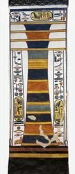 Egipto, Tebas, Luxor, Valle de las Reinas, Tumba de Nefertari, pilar Djed que representa la columna vertebral de Osiris con médula ósea de resurrección dentro, de la dinastía XIX