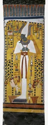 Egipto, Tebas, Luxor, Valle de las Reinas, Tumba de Nefertari, pintura mural de Osiris en la cámara funeraria de la dinastía XIX