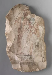 Ostracon: Ramsés II Amamantado por una Diosa, c.1279-1213 a.C.