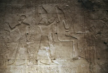 Relieve, Templo de Seti I, Abidos, Egipto, Civilización egipcia, Reino Nuevo, Dinastía XIX (foto)