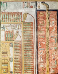 Relieve que representa el camino que los muertos deben cruzar hacia la otra vida, de la Tumba de Seti I (c.1294-1279 a.C.) Nuevo Reino