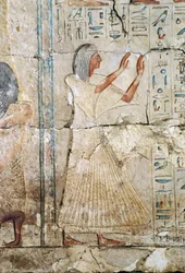Relieve de la tumba de Netcherouymes, alto funcionario de Ramsés II, 2475 a.C., Saqqara, Civilización egipcia, Reino Nuevo, Dinastía XIX