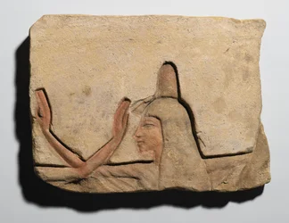 Losa que representa a una mujer con un cono de incienso, Nuevo Reino, c.1352-1336 a.C.