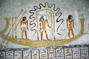 Re en el Barco Nocturno, de la Tumba de Ramsés VI, Nuevo Reino (c.1145-1137 a.C.)