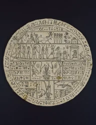 Disco amuleto (hipocefalo) hecho para Tasheritenkhonsu, c.664-525 a.C.
