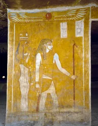Pinturas murales de la Tumba de Pa Nentwy, Oasis de Bahariya, Giza, Egipto. Civilización egipcia, Dinastía XXVI, 663-525 a.C.