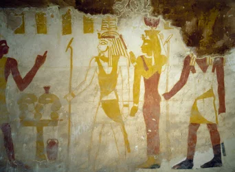 Pinturas murales de la Tumba de Pa Nentwy, Oasis de Bahariya, Giza, Egipto. Civilización egipcia, Dinastía XXVI, 663-525 a.C.