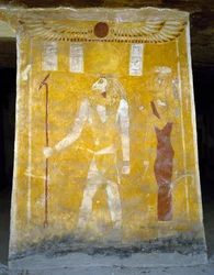 Pinturas murales de la Tumba de Pa Nentwy, Oasis de Bahariya, Giza, Egipto. Civilización egipcia, Dinastía 26, 663-525 a.C.