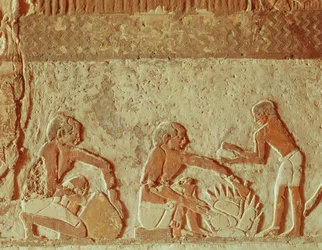 Relieve que representa la elaboración y cocción del pan, Reino Antiguo