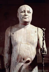 Estatua de Ka-Aper, conocida como Sheikh el-Beled, de su tumba mastaba en Saqqara Norte, Reino Antiguo