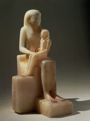 Pepy II y Su Madre la Reina Meryreankhnes, posiblemente de Saqqara, Reino Antiguo