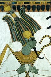 Antiguo Egipto, Pintura mural, , Osiris, Señor del Inframundo, Tumba de Sennedjem, Tebas, Deir el Medina