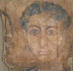 Cabeza de mujer joven, c.100-300 (temple sobre lino)