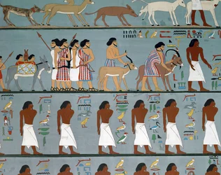 Tribu semita pide permiso para entrar en Egipto, copia (pintura)