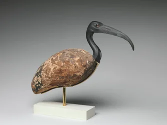 Ibis (madera pintada y bronce, ojos de vidrio)