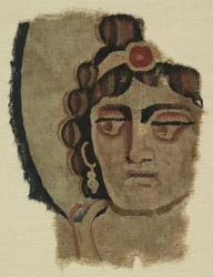 Fragmento de una cabeza de mujer, copto