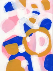 Azul, rosa, dorado, abstracto