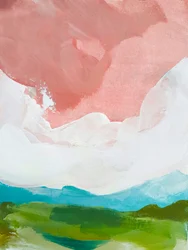 Colinas bajo un cielo rosa de ensueño