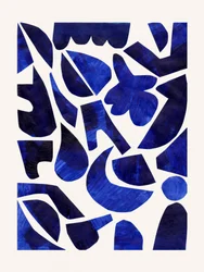 Formas abstractas en color índigo