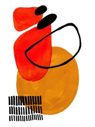 Abstracto moderno en tonos rojo y naranja