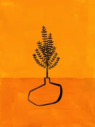 Planta minimalista naranja