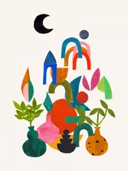 Motivos botánicos abstractos y divertidos