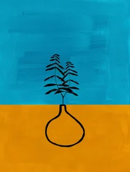 Planta azul, amarilla y serena