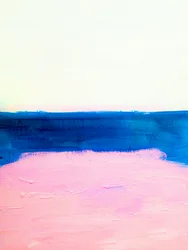 Horizonte azul claro y rosa