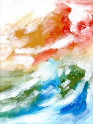 Olas del mar al atardecer