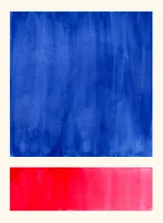 Abstracto en azul y rojo vivos