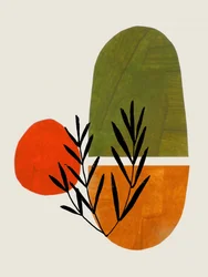 Abstracto botánico vibrante