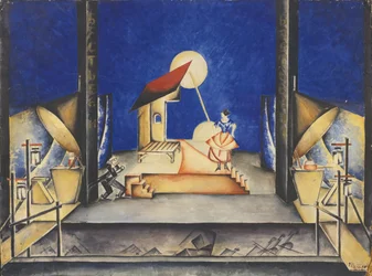 Diseño de escenario para la ópera Bastien und Bastienne de W. A. Mozart, 1925