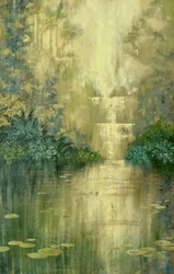 Cascada del Bosque Iluminado por el Sol