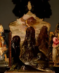 Monte Sinaí, altar tríptico portátil, de El Greco (1541-1614)