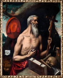 Museo parroquial. Pintura. San Jerónimo. Óleo sobre lienzo. Atribuido a la escuela de El Greco,