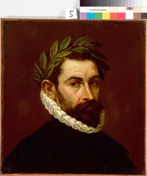 ""Retrato del poeta Alonso de Ercilla y Zúñiga (1533-1594)"" Pintura de Domenikos Theotokopoulos conocido como El Greco (1540-1614) 1576-1578 Dim. 44,3x41,5 cm Museo del Hermitage de San Petersburgo